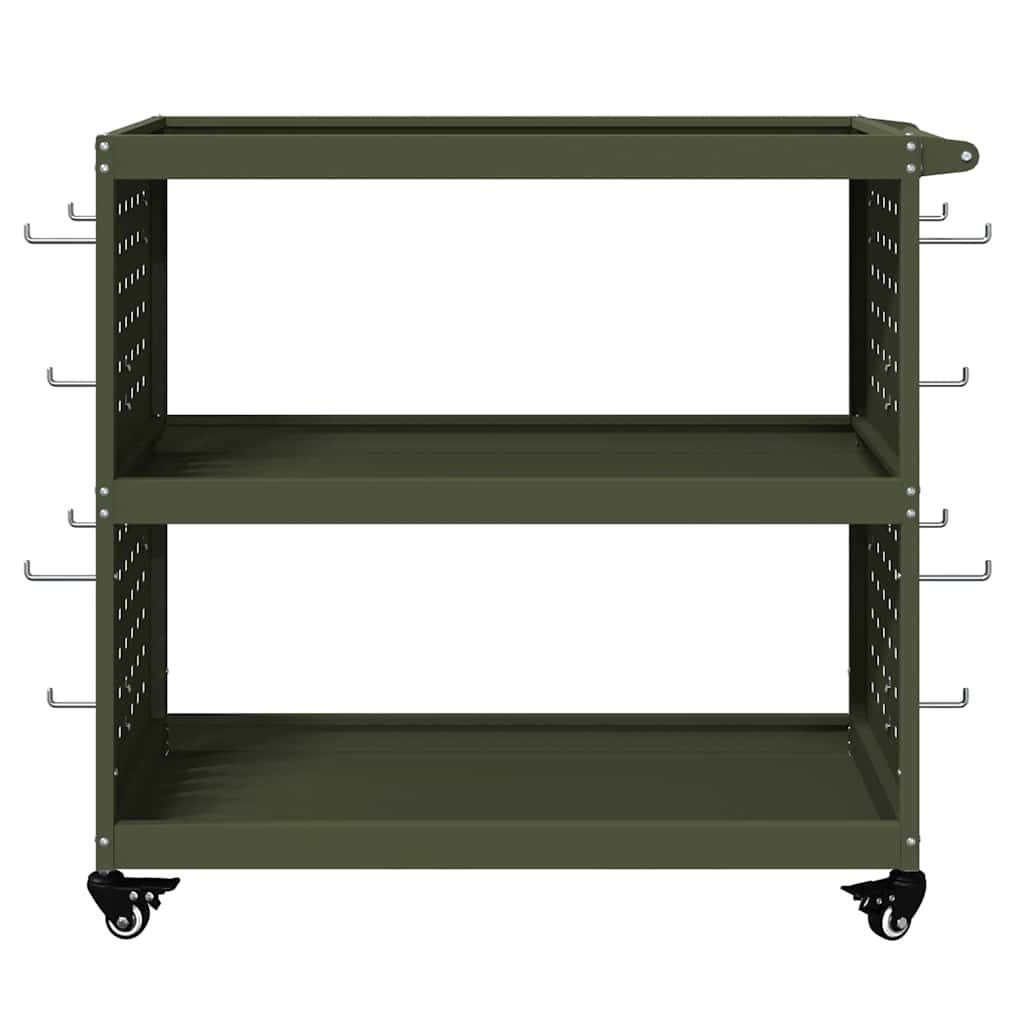 Carrello per Attrezzi con ruota Verde oliva 75 x 35 x 73 cm