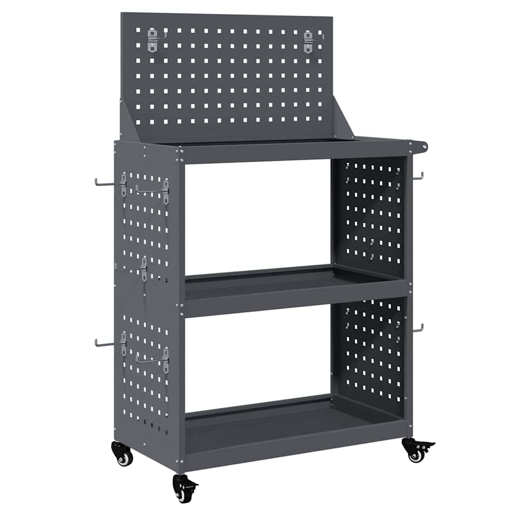 Carrello per Attrezzi con ruota Antracite 65 x 35 x 111 cm