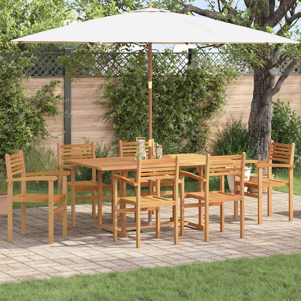 Set da Pranzo per Giardino 7 pcs Naturale