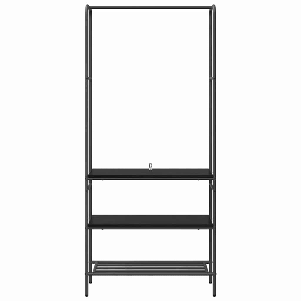 Stendibiancheria Rovere Nero 77 x 30 x 171 cm Legno multistrato
