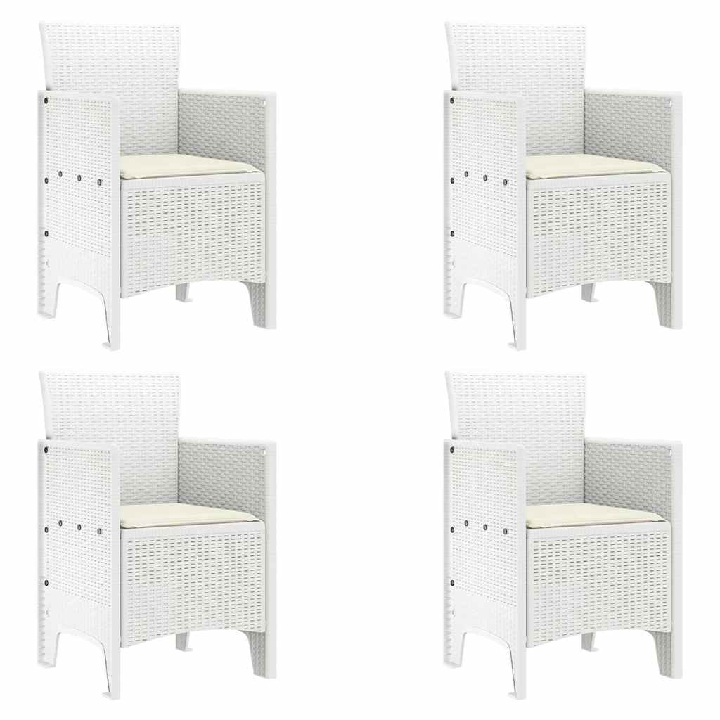 Set da Pranzo per Giardino 5 pcs Bianco Polipropilene