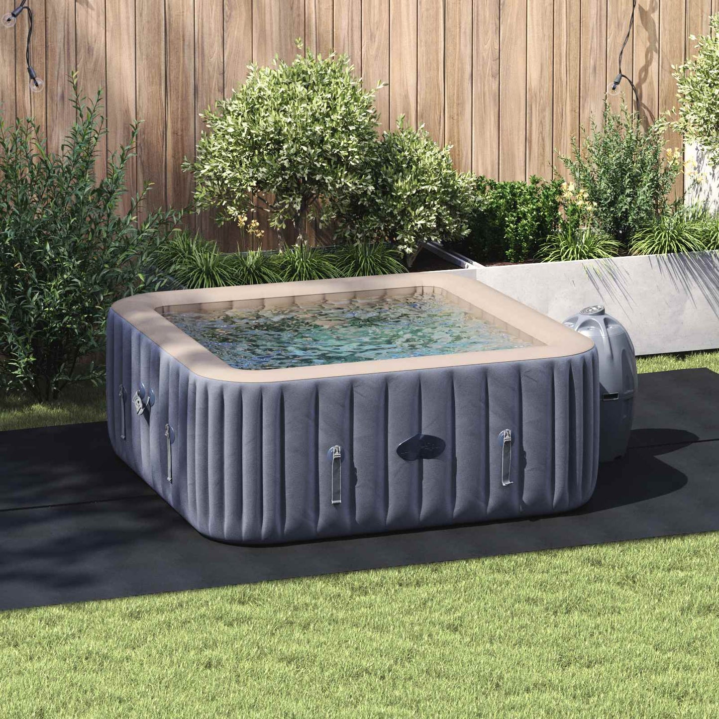 Telo per Fondo Piscina Regolabile Nero 420 x 220 x 0,1 cm