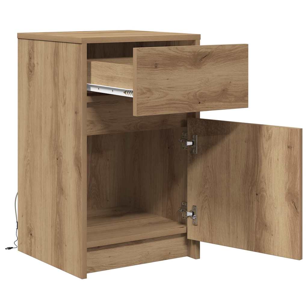 Armadio da Letto LED 2 pcs rovere artigianale 38 x 34 x 61 cm