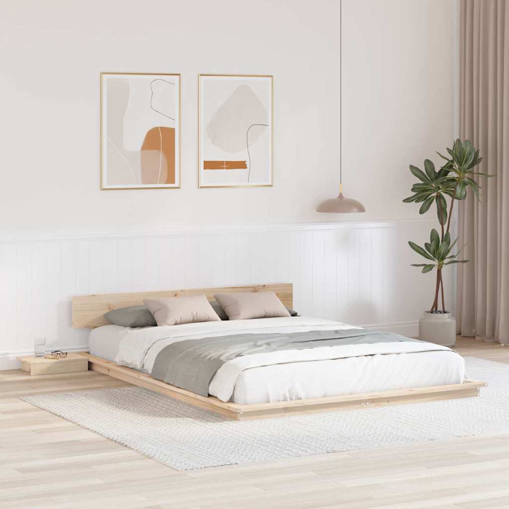 Struttura del letto con testiera Marrone 160 x 200 cm legno