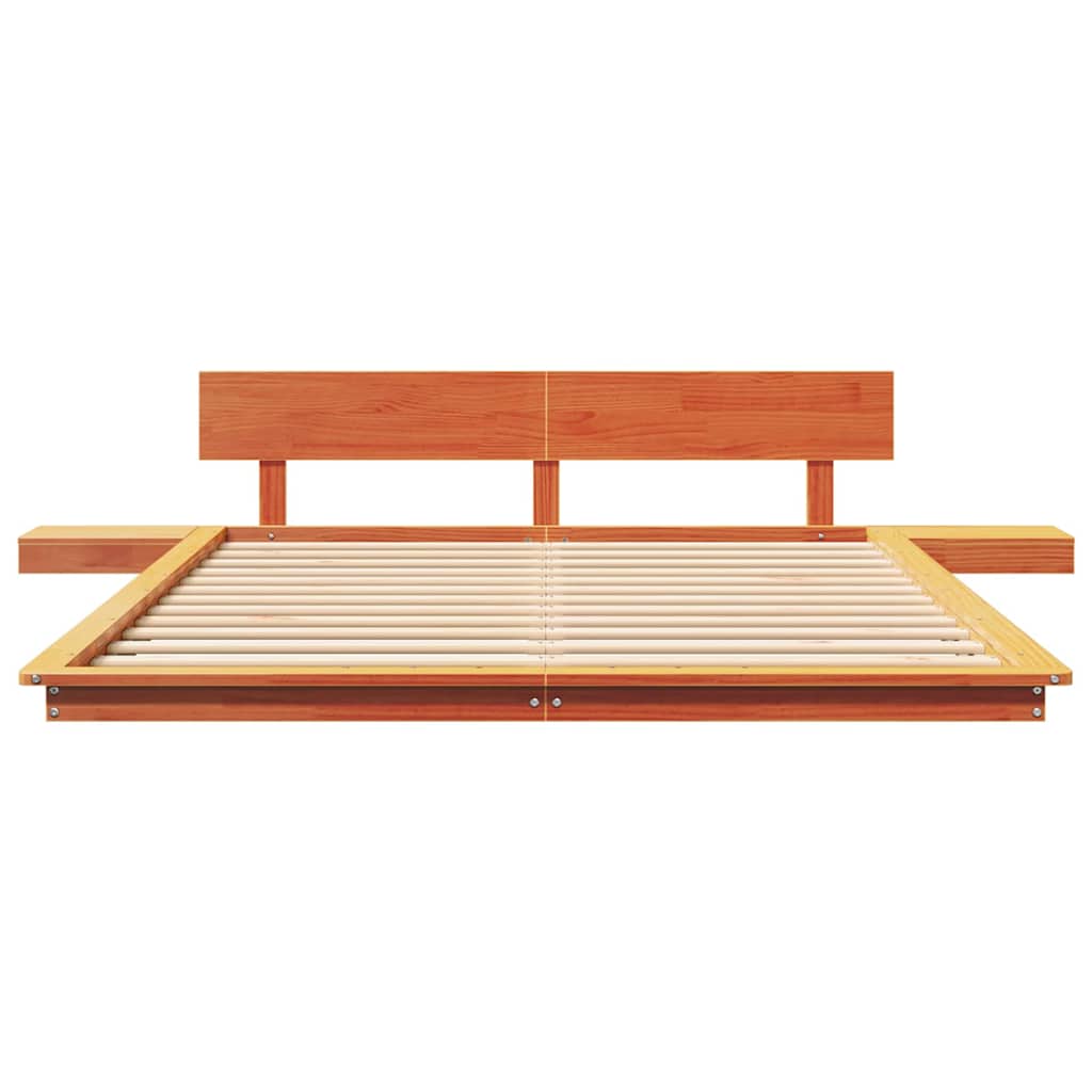 Struttura del letto con testiera Marrone 140 x 200 cm legno