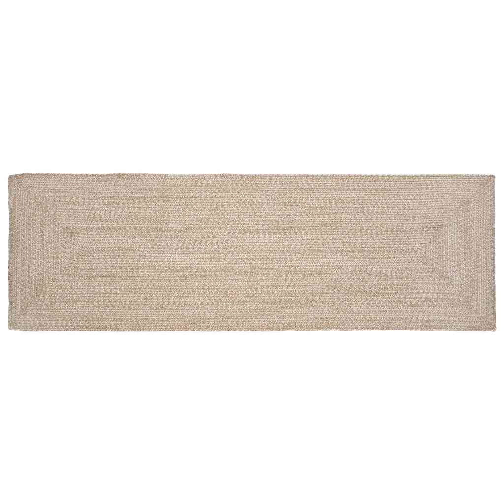 Tappeti per area Rettangolare Naturale e Bianco 80 x 300 cm