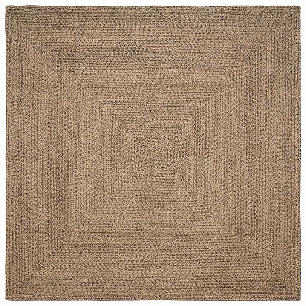 Tappeti per area Quadrato Naturale e Nero 200 x 200 cm Juta