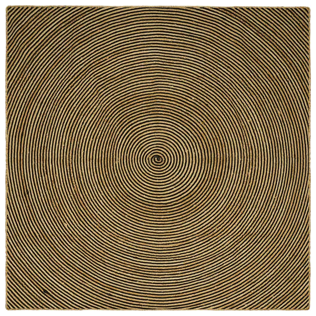 Tappeto Naturale e Nero 240 x 240 cm Juta