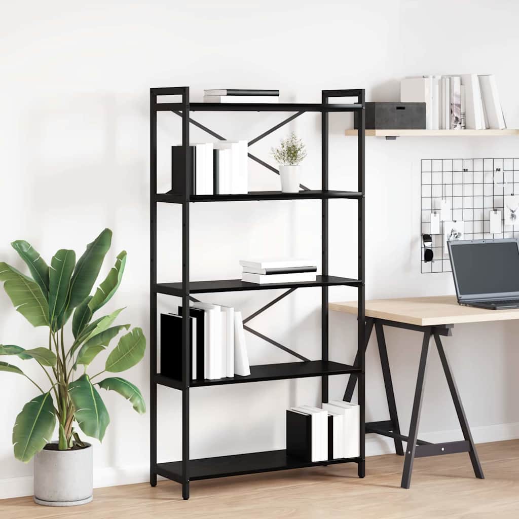 Libreria Rovere Nero 80 x 30 x 155 cm Legno multistrato