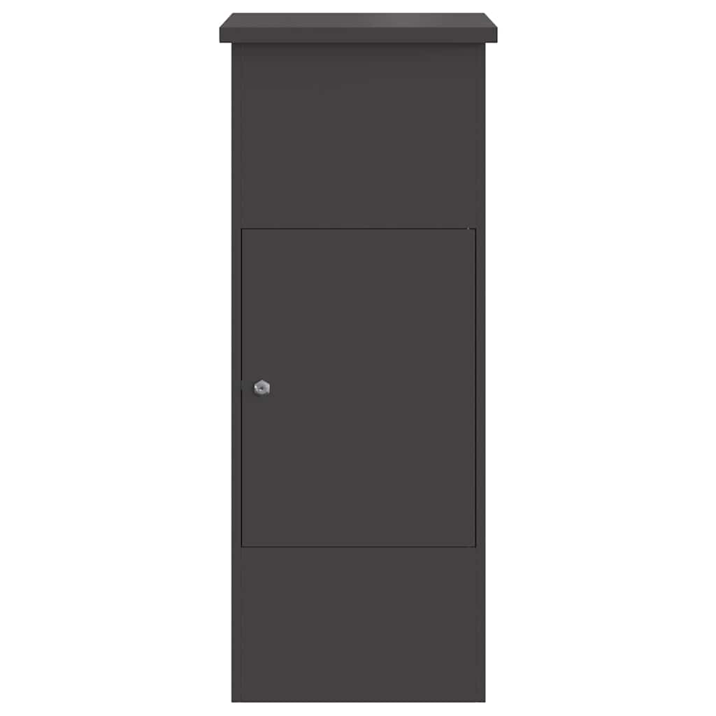 Cassetta per pacchi con porta Nero 44,5 x 29 x 110,5 cm Acciaio