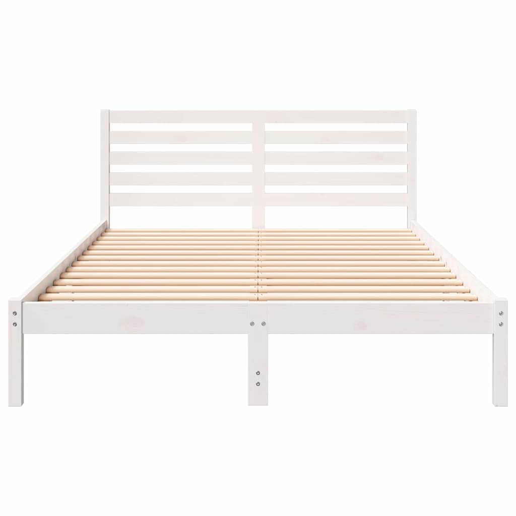 Struttura del letto Bianco 140 x 210 cm Pino massello