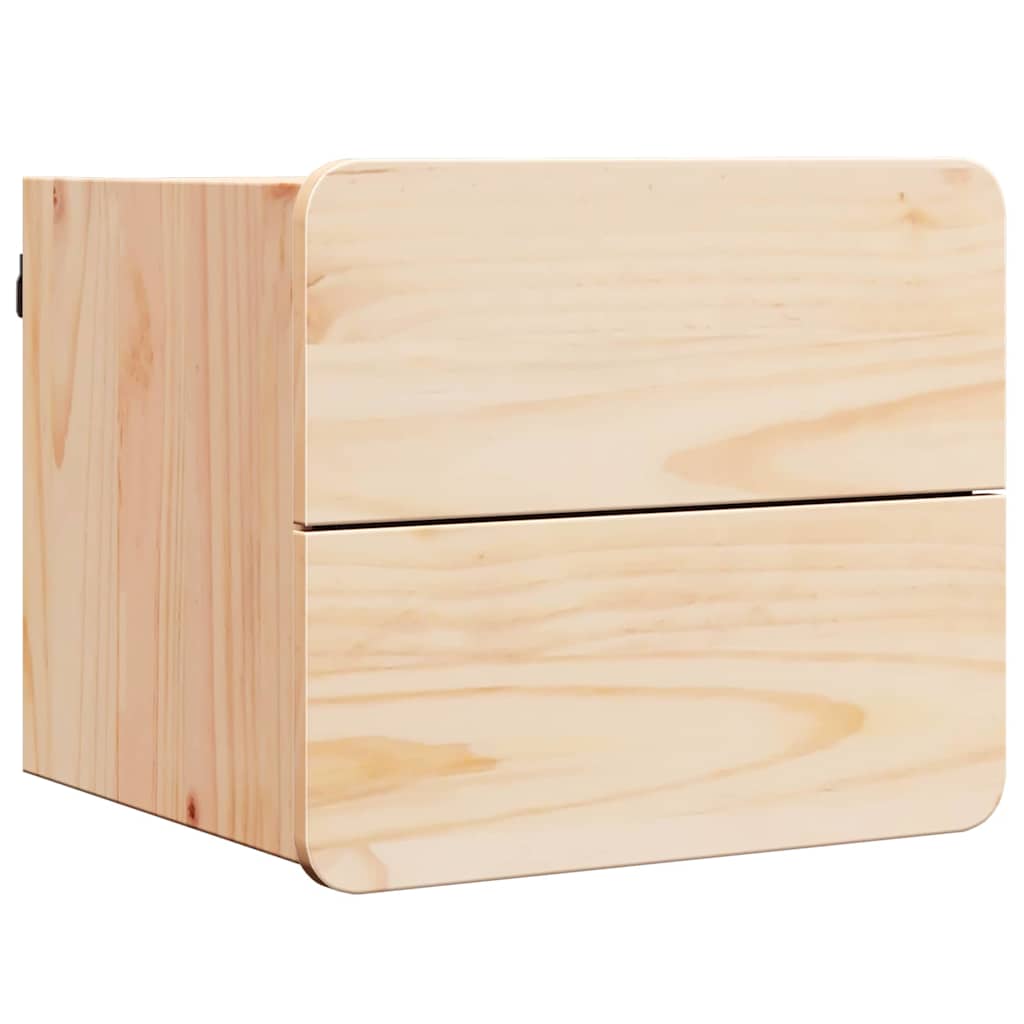 Comodino 2 pcs Naturale 39 x 34 x 33 cm Legno di pino massello