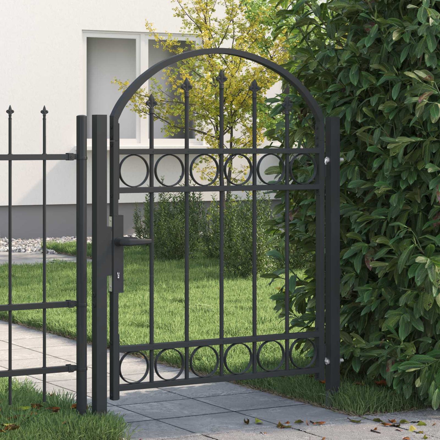 Cancello per recinzione con blocco Grigio 100 x 125 cm