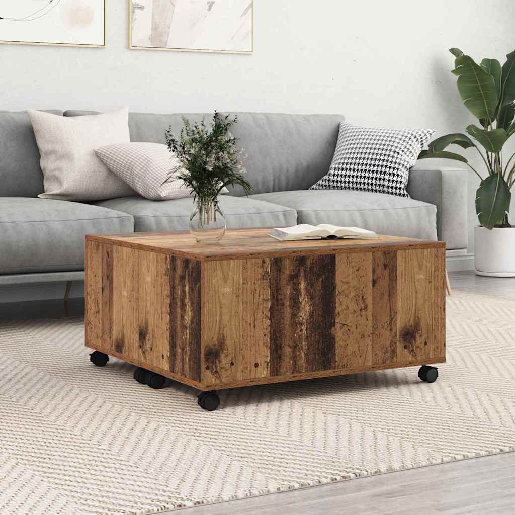 Tavolino da salotto con cassetto Legno vecchio 75 x 75 x 38 cm