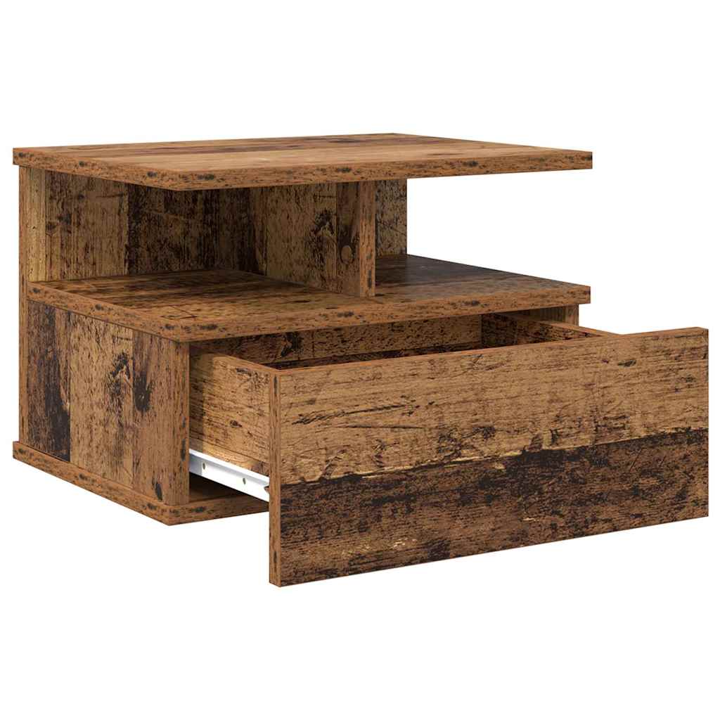 Comodino flottante con cassetto Legno vecchio 40 x 31 x 28 cm