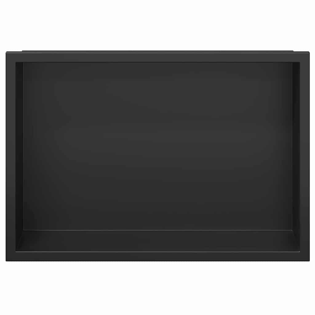 Nicchia per doccia Nero 30 x 20 x 9,5 cm Acciaio inossidabile