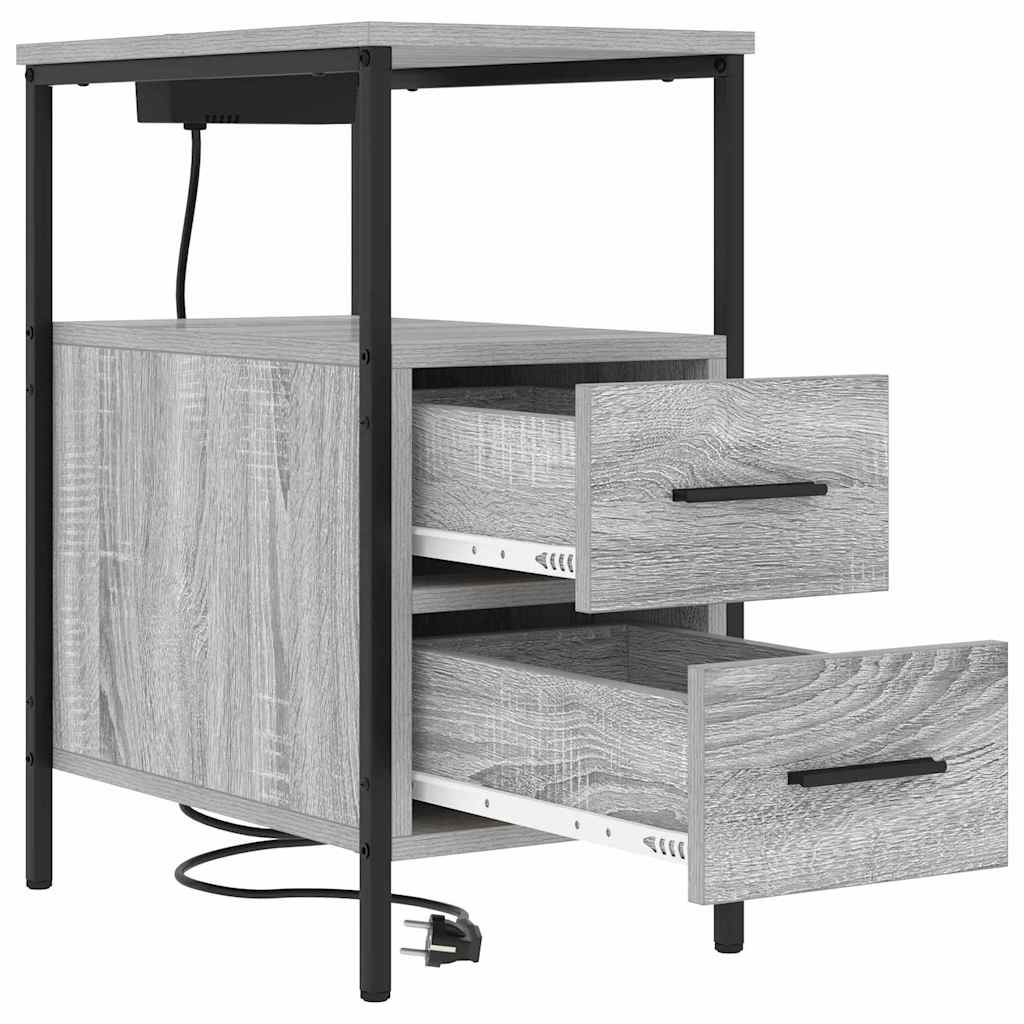 Armadio da Notte con cassetto Grigio Sonoma 30 x 48 x 61 cm