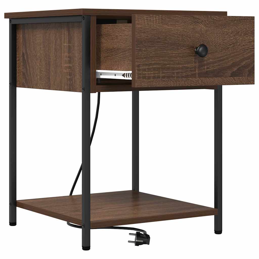 Armadio da Notte con cassetto Rovere Marrone 42 x 41 x 56 cm