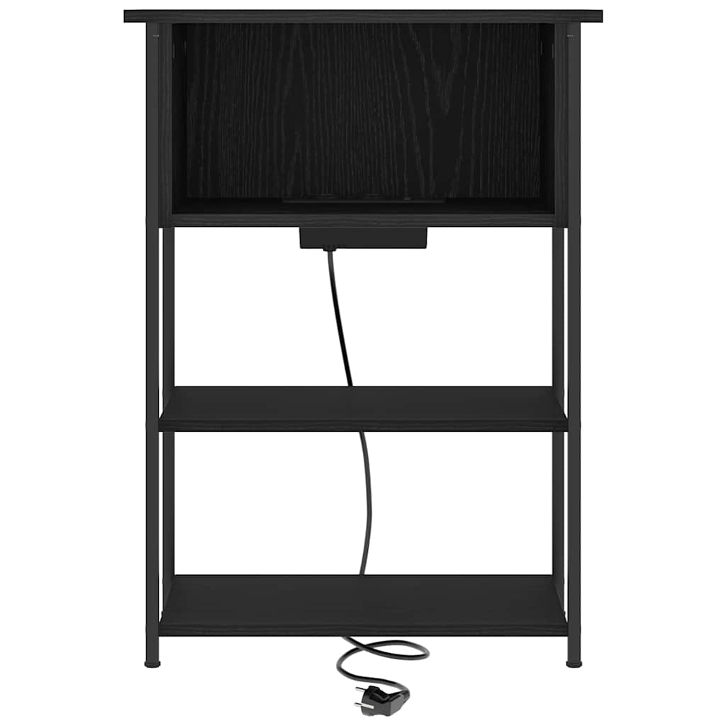 Armadio da Notte Rovere Nero 38 x 31 x 61 cm Legno multistrato