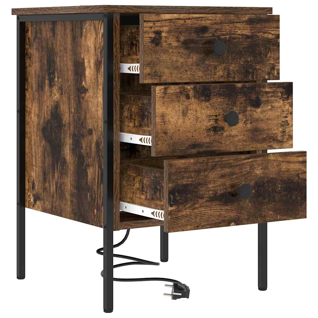 Armadio da Notte Rovere fumé 42 x 41 x 61 cm Legno multistrato
