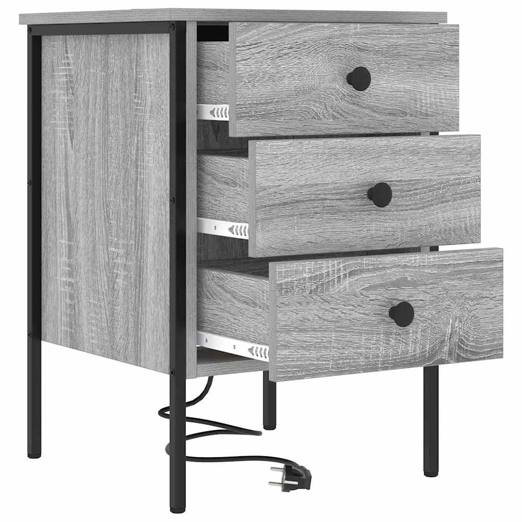 Armadio da Notte con cassetto Grigio Sonoma 42 x 41 x 61 cm