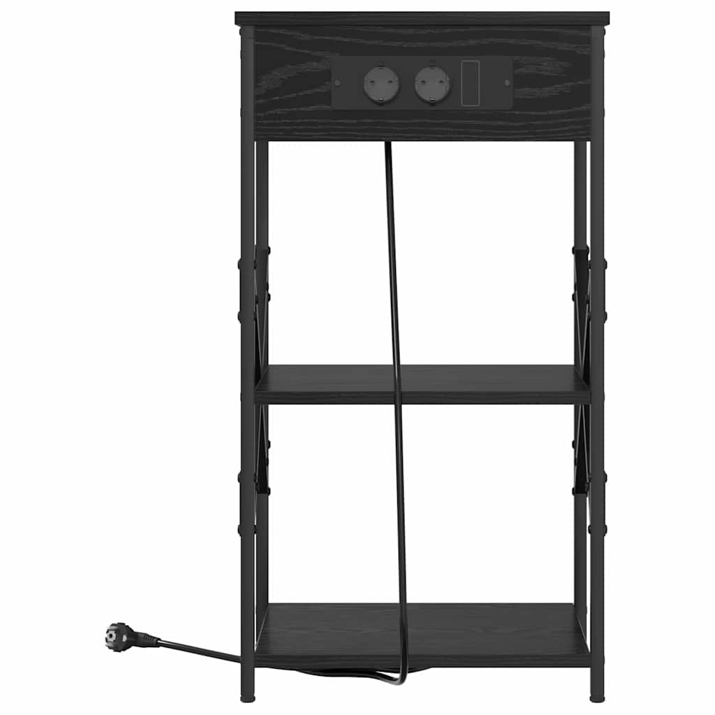Armadio da Notte Rovere Nero 41 x 31 x 76 cm Legno multistrato