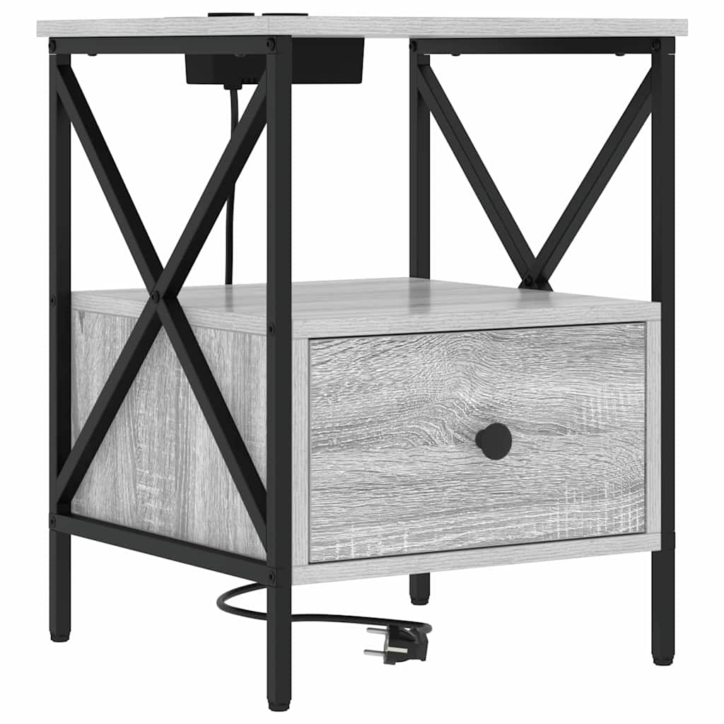 Armadio da Notte 2 pcs Grigio Sonoma 41,5 x 40,5 x 55 cm