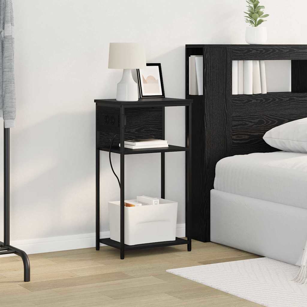 Armadio da Notte Rovere Nero 41 x 28 x 76 cm Legno multistrato