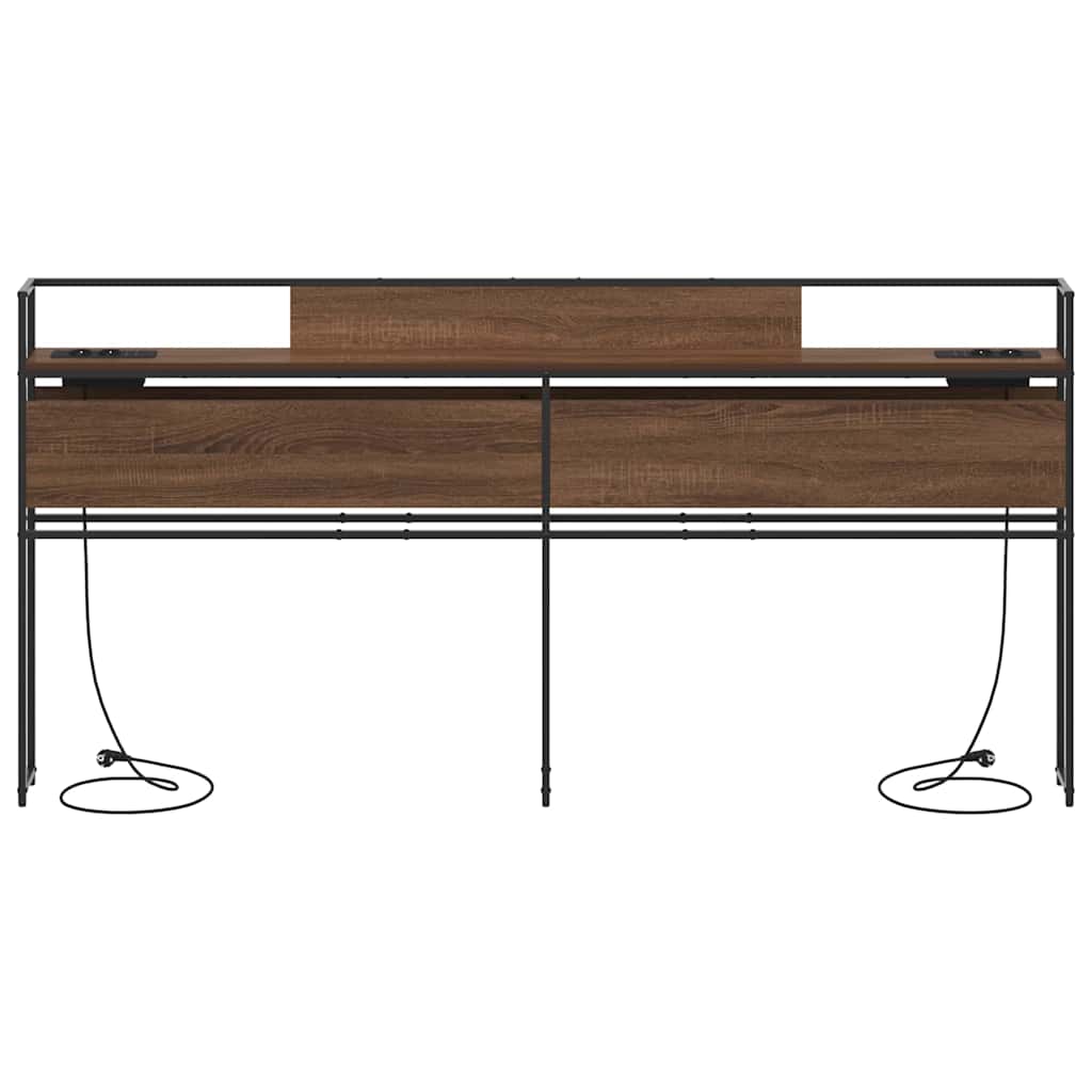 Testata contenitore Rovere marrone 200 cm Legno multistrato