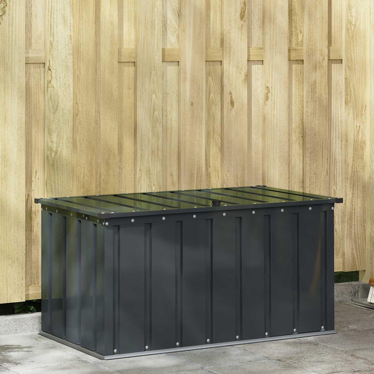 Scatola di Stoccaggio per Giardino Nero 101 x 56,5 x 50 cm