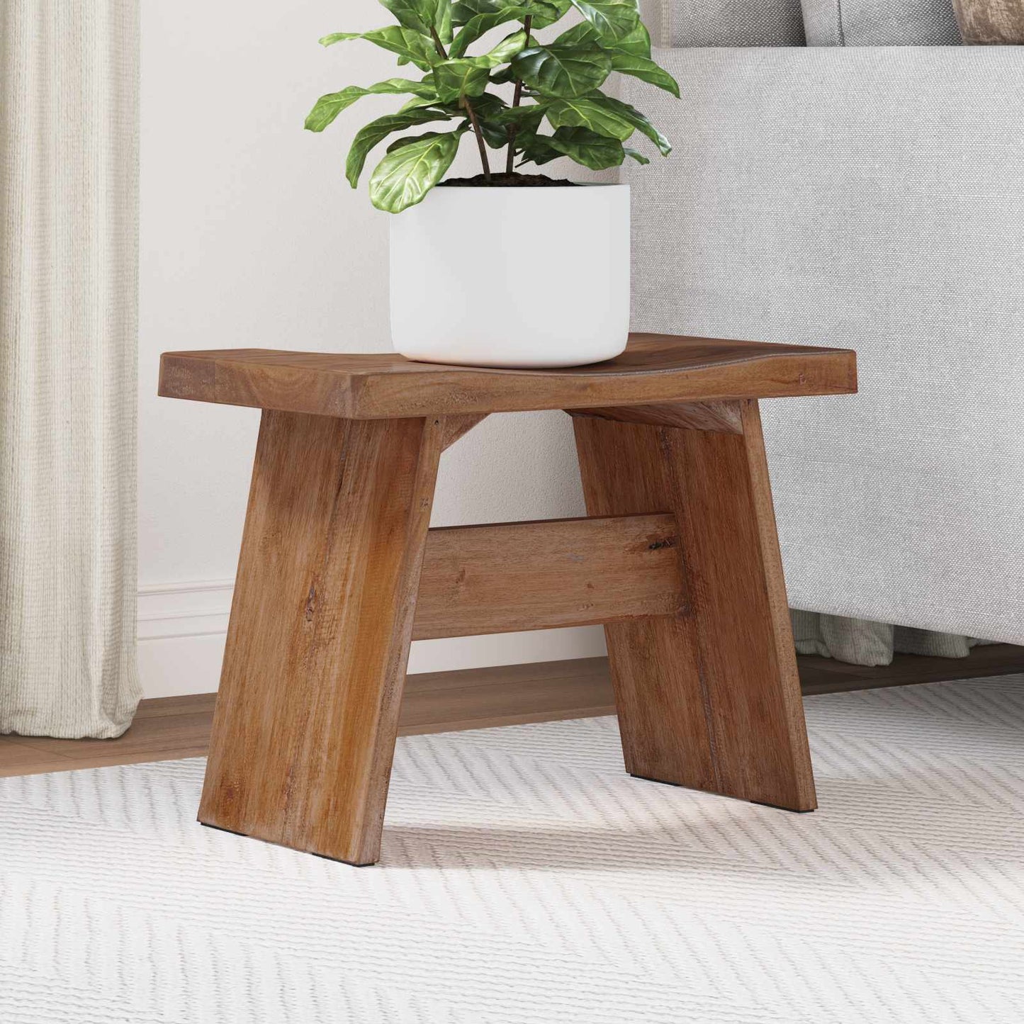 Pouf Naturale 40 x 25 x 31 cm Legno di Mogano
