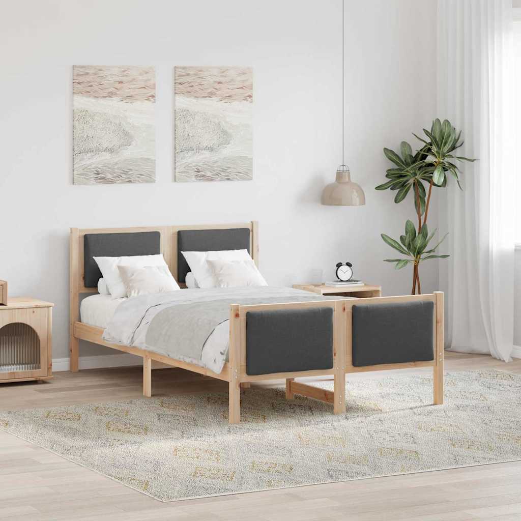 Struttura del letto Grigio scuro 120 x 200 cm Tessuto