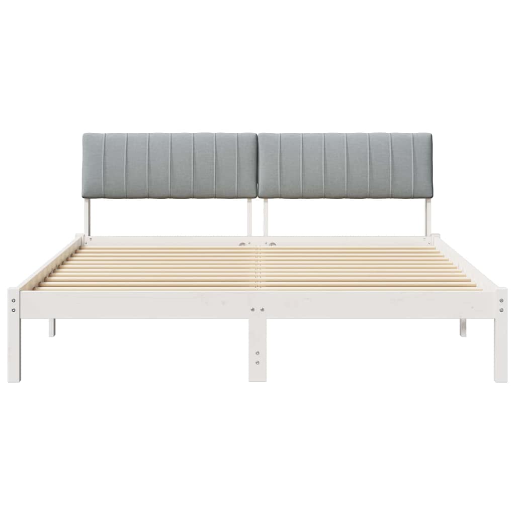 Struttura del Letto Bianco e grigio chiaro 160 x 200 cm