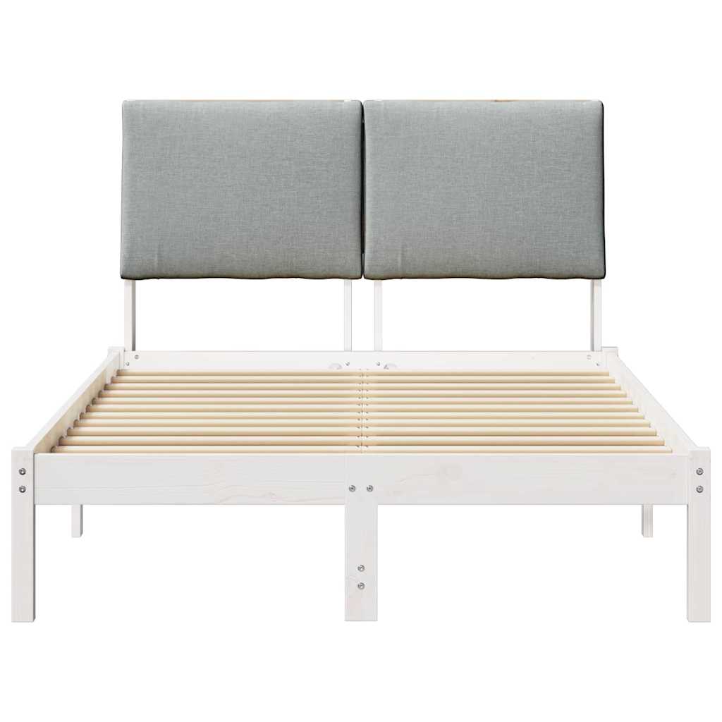 Struttura del Letto Bianco e grigio chiaro 135 x 190 cm