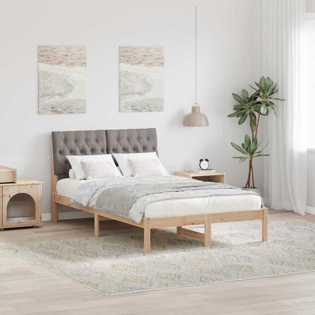 Letto con Testiera Rivestita con testiera Marrone 120 x 190 cm