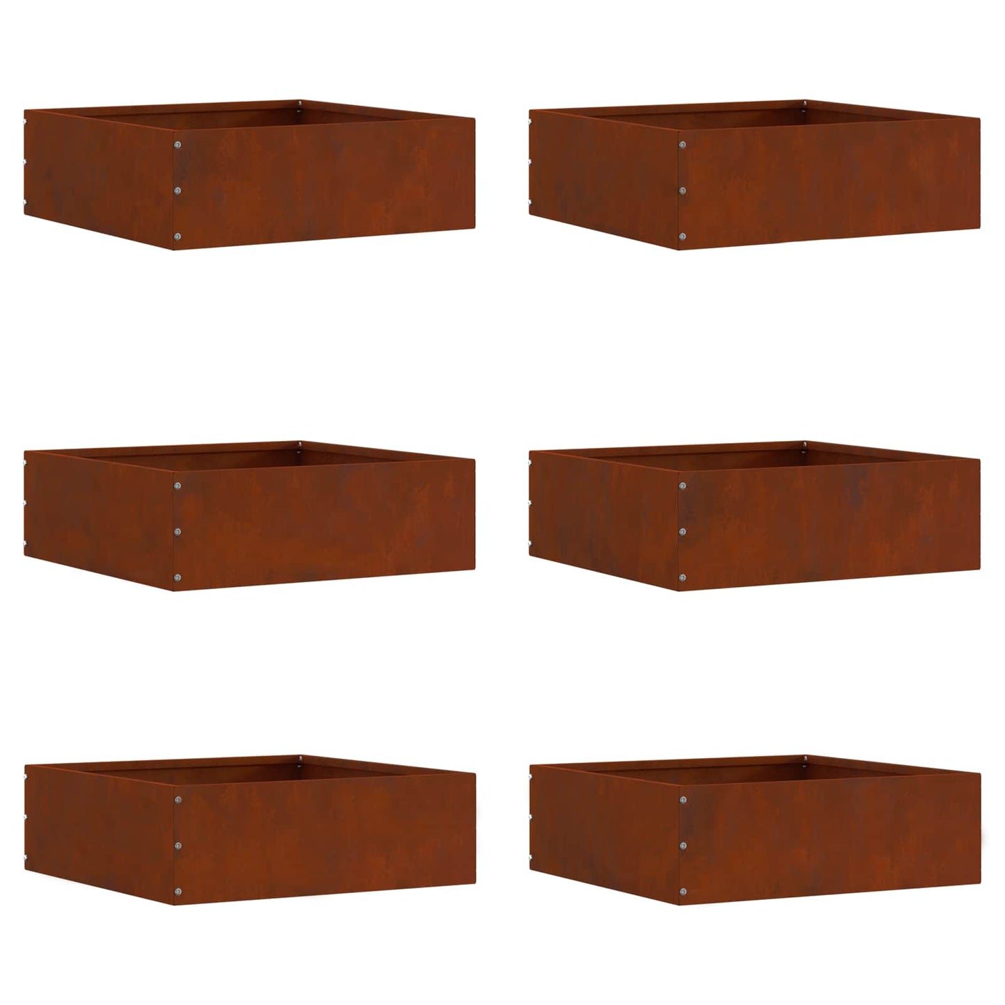 Bordura per Prato 6 pcs Ruggine 40 x 40 x 13 cm