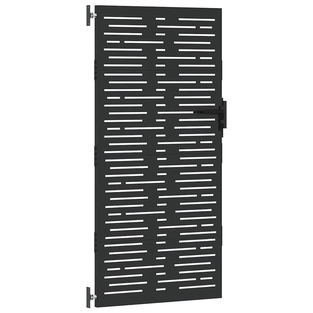 Cancello da giardino con blocco Nero 85 x 175 cm