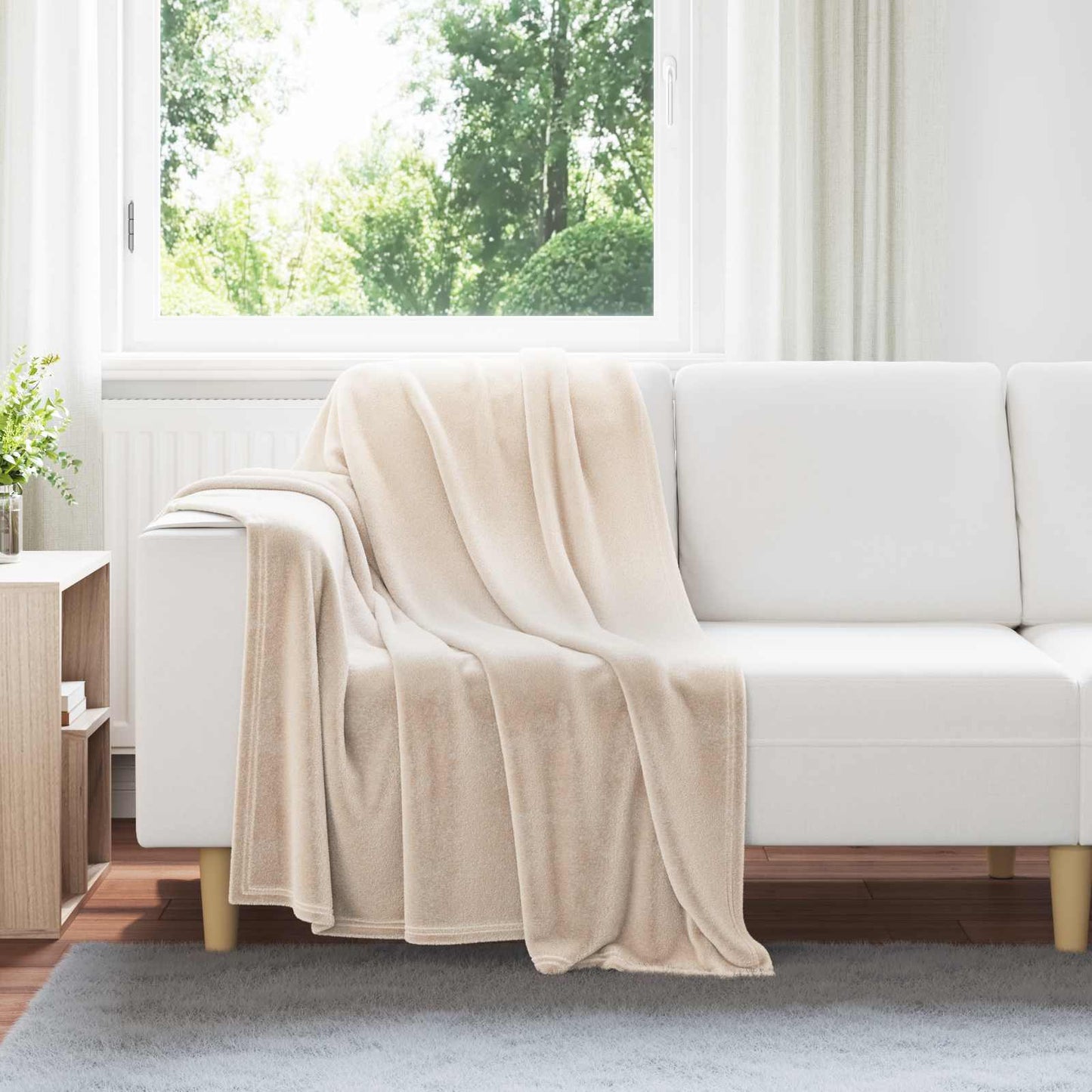 Coperta Beige 130 x 150 cm Panno