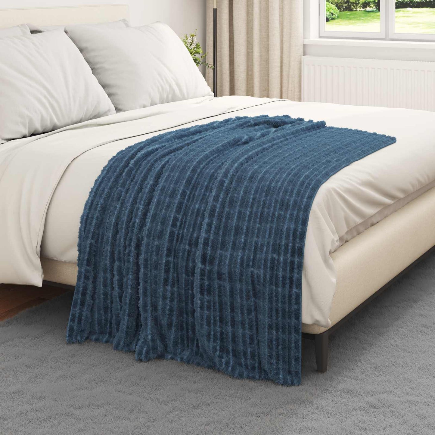 Coperte da Pile 6 pcs Blu navy 150 x 130 cm Panno