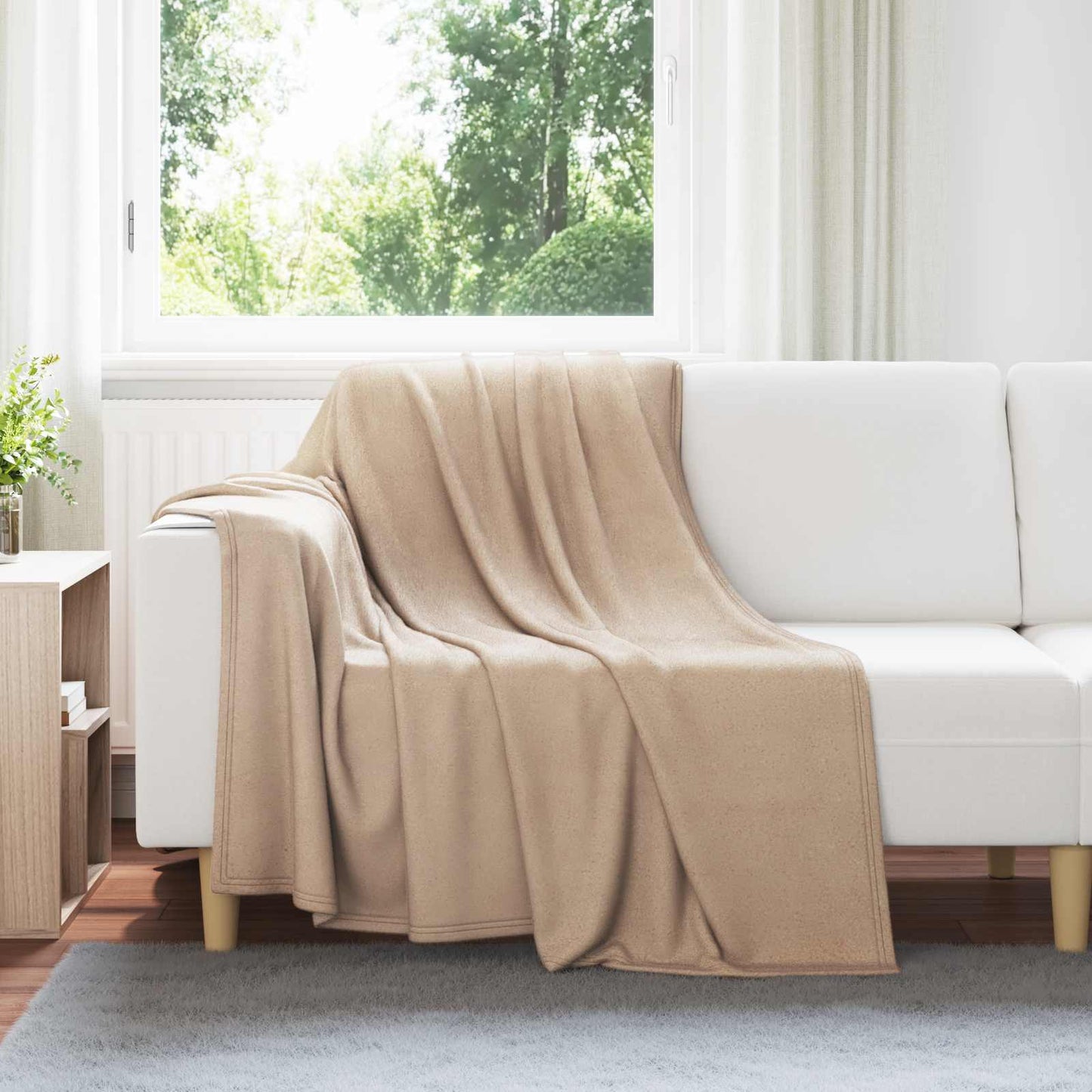 Coperte da Pile 6 pcs Cammello 200 x 150 cm Panno