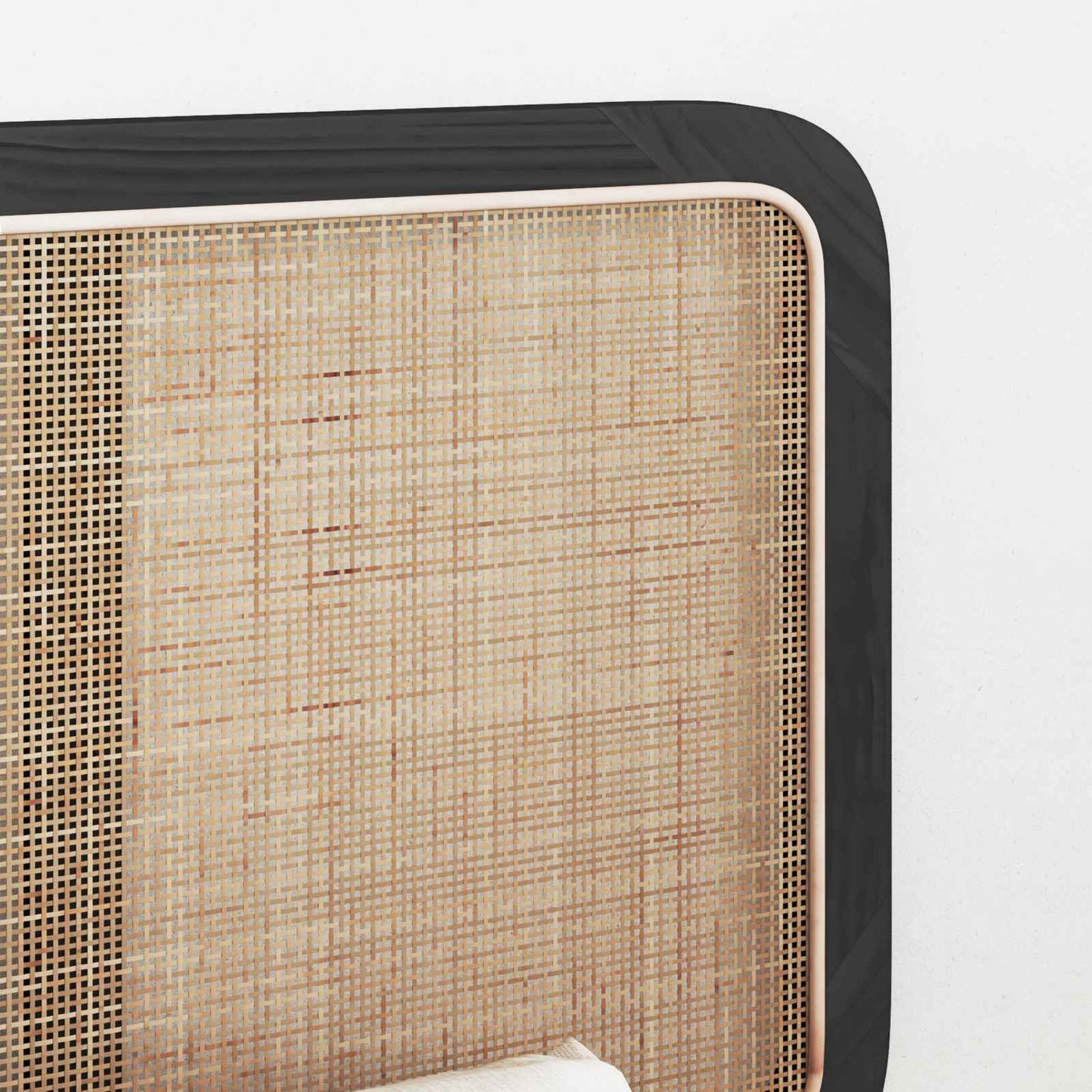 Testiera con testiera Nero 200 x 55 x 3 cm Rattan