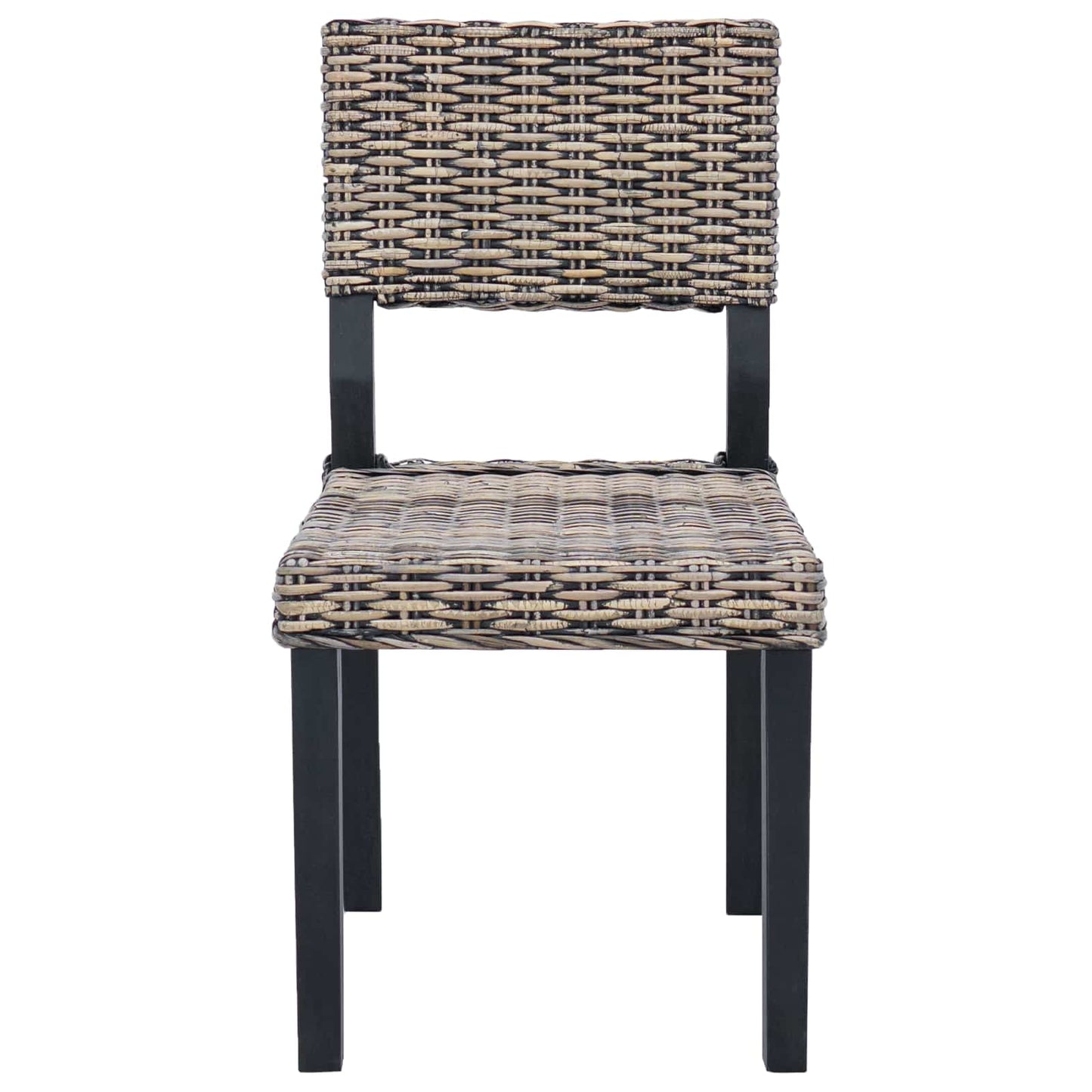 Sedia da pranzo 2 pcs Nero Lavato 46 x 55 x 84 cm Rattan Kubu