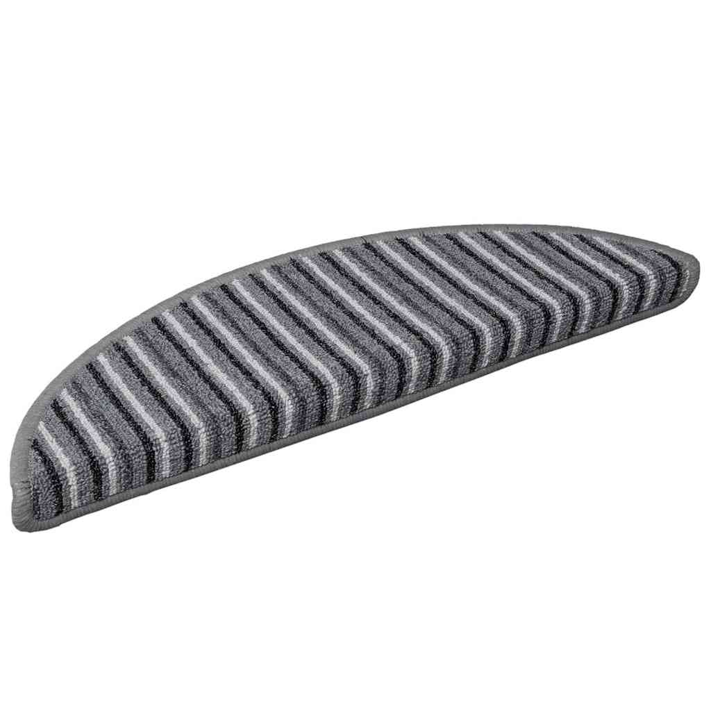 Tappetini per scale autoadesivi 15 pcs Grigio 56 x 17 x 3 cm