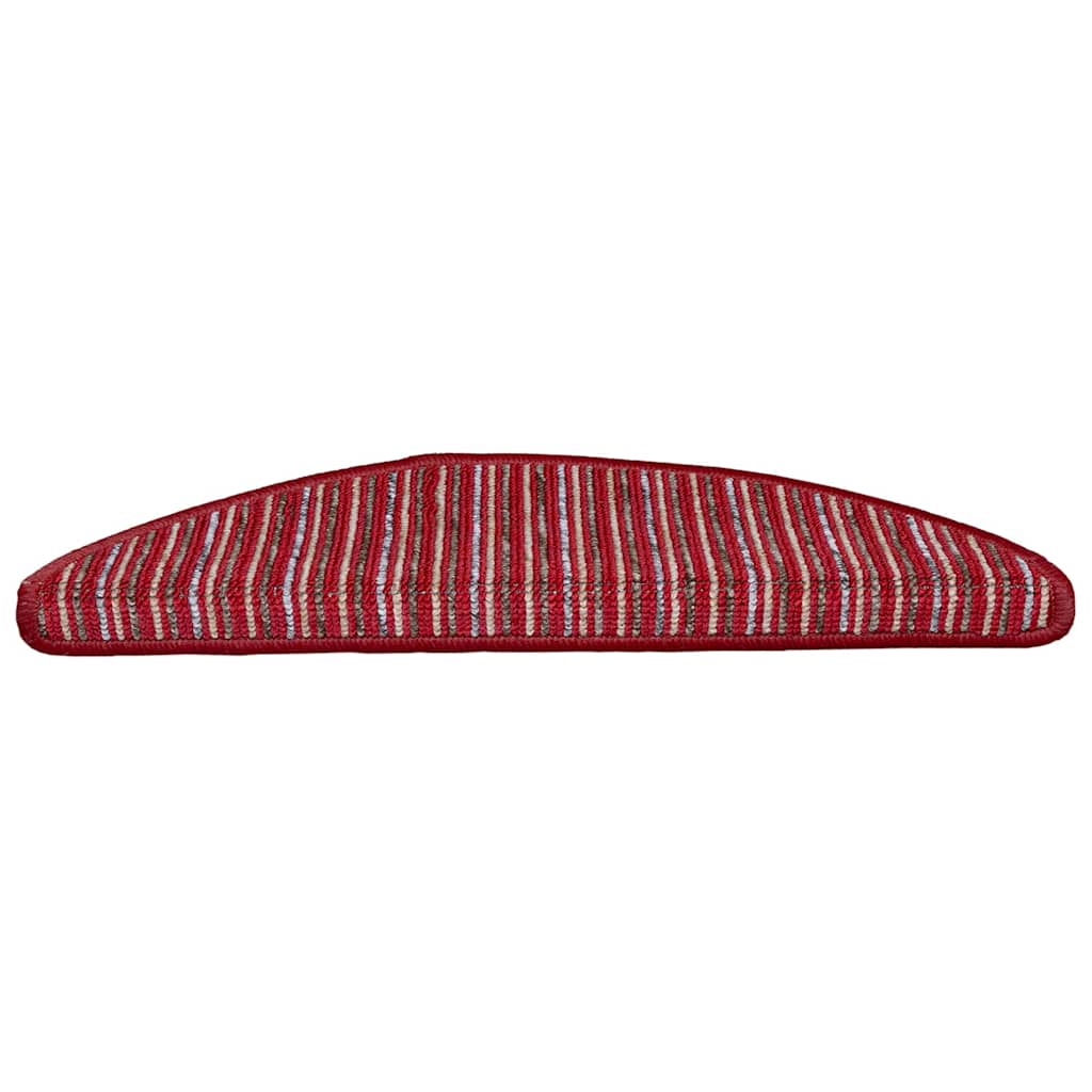 Tappetini per scale autoadesivi 15 pcs Rosso 56 x 17 x 3 cm
