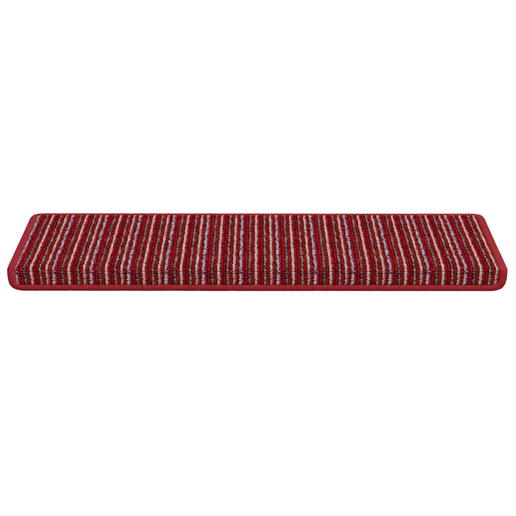Tappetini per scale autoadesivi 15 pcs Rosso 65 x 21 x 4 cm