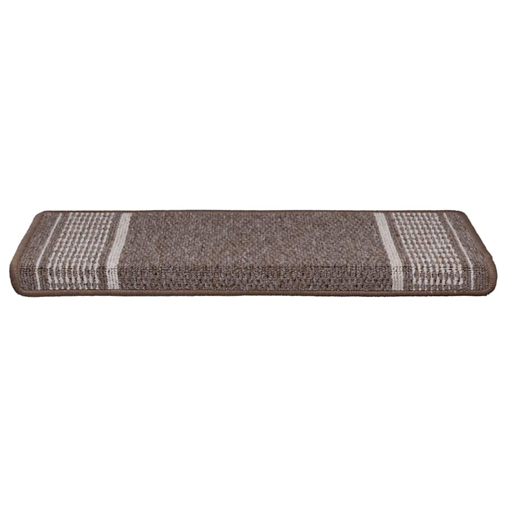 Tappetini per scale autoadesivi 15 pcs Marrone 65 x 21 x 4 cm