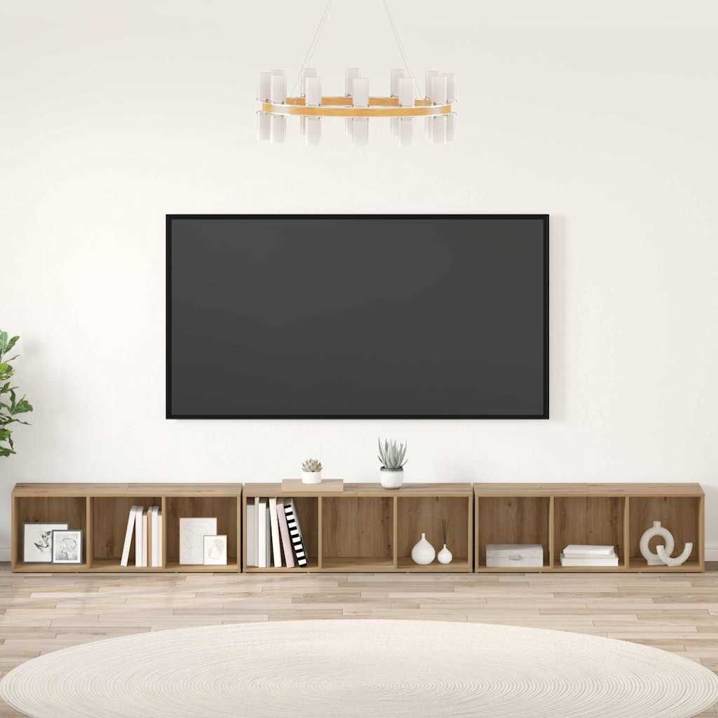 Set mobile TV 3 pcs Rovere artigianale 37 x 35 x 107 cm