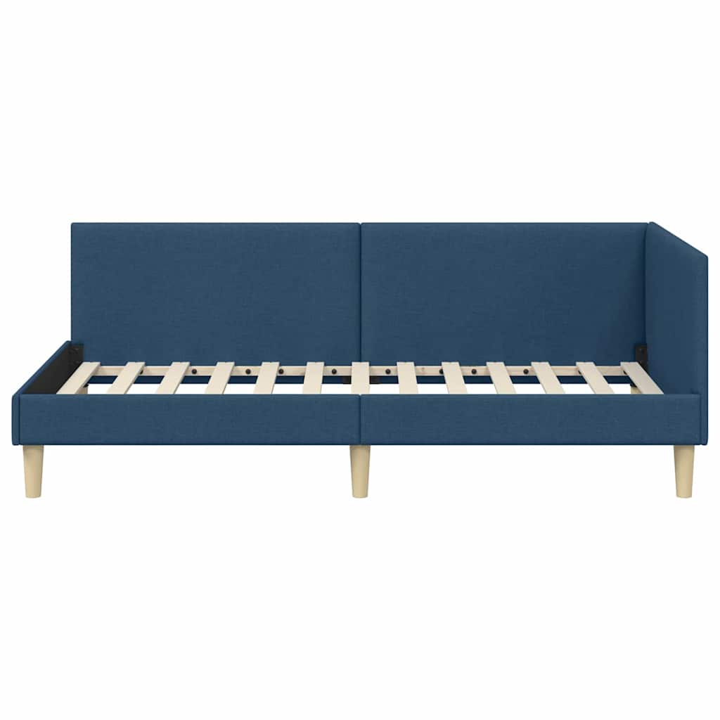 Cornice del letto ad angolo con testiera Blu 90 cm x 200 cm