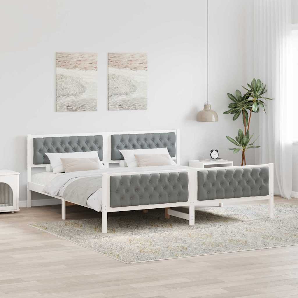 Struttura del letto Grigio chiaro 200 x 200 cm Pino massello