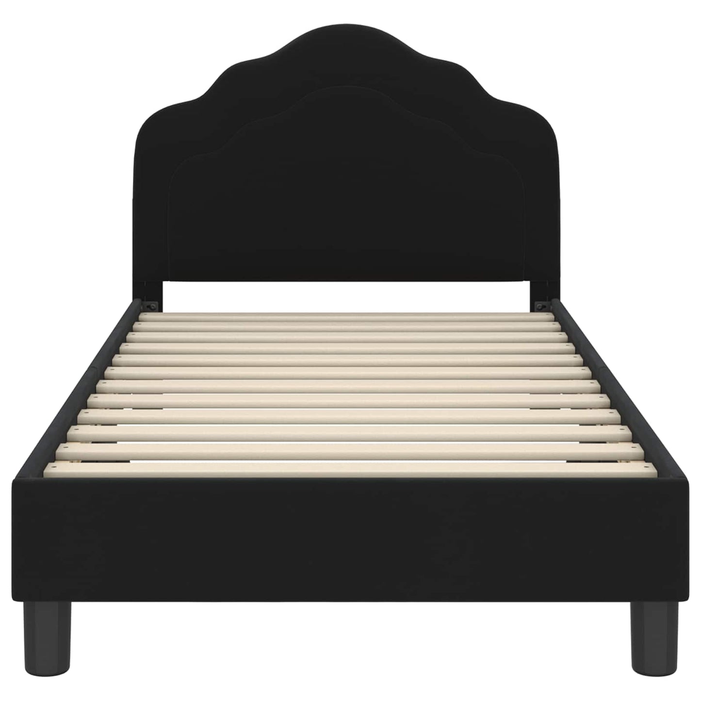 Struttura letto bambini con testata Nero 80 x 160 cm Velluto